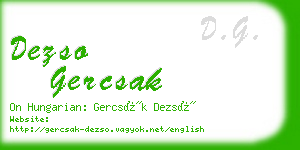 dezso gercsak business card